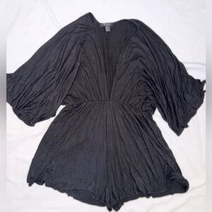 Forever 21 Black V-Neck Romper Swim cover up